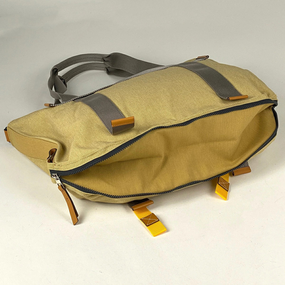 Loewe Shoulder Canvas Nature Tote Yellow Brown Anagram Bag